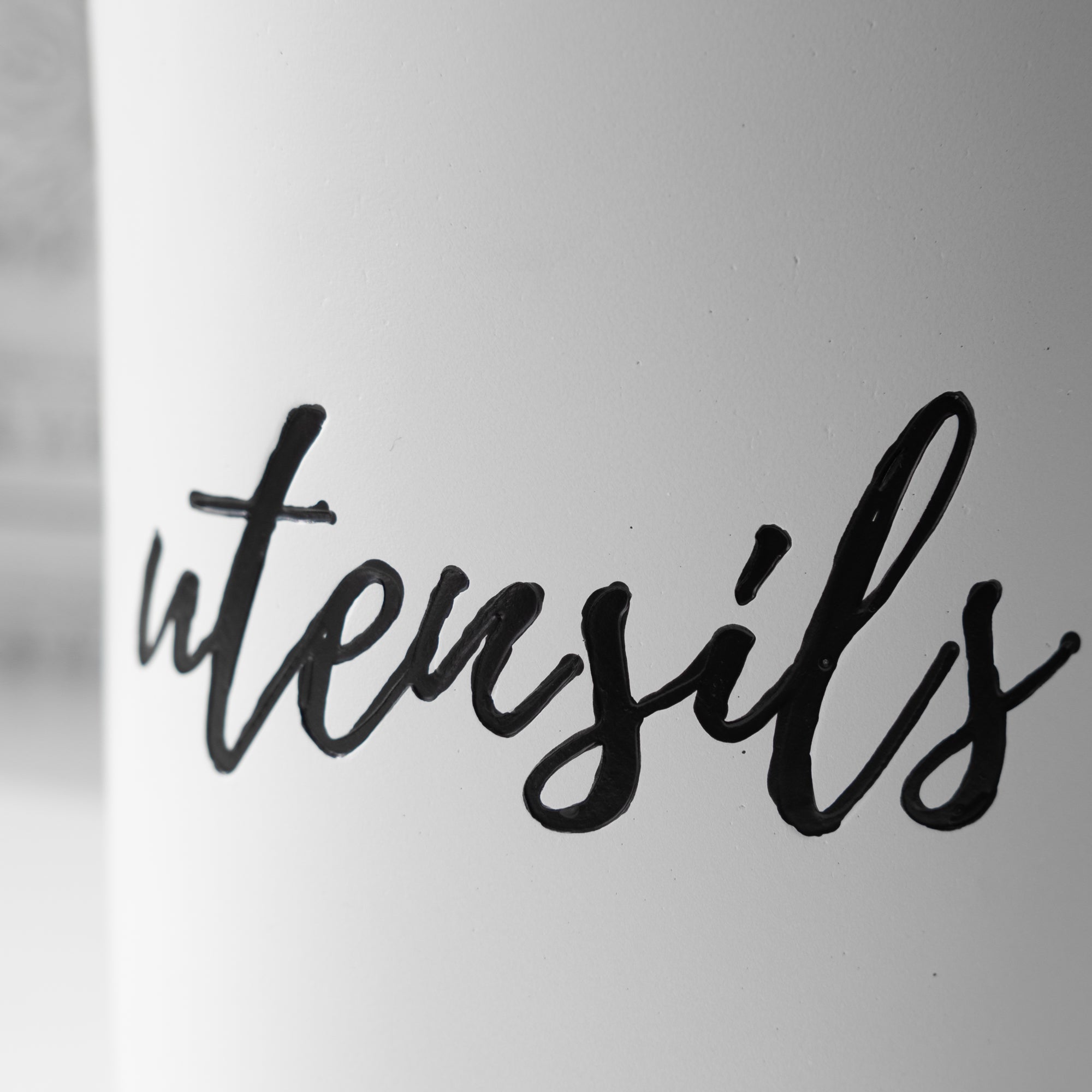 White and Silver Utensil Holder - Styled Settings