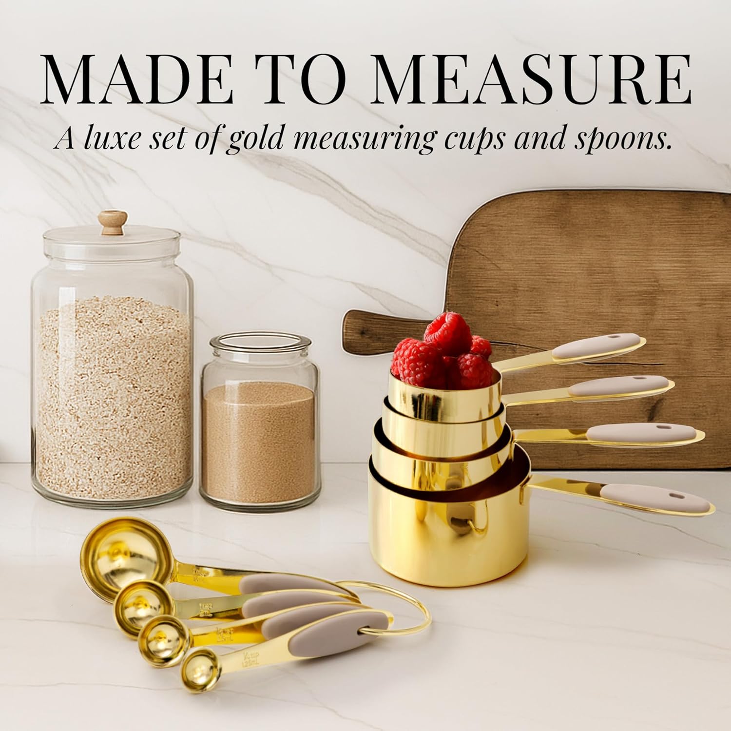 Beige and Gold Complete Kitchen Utensils Set