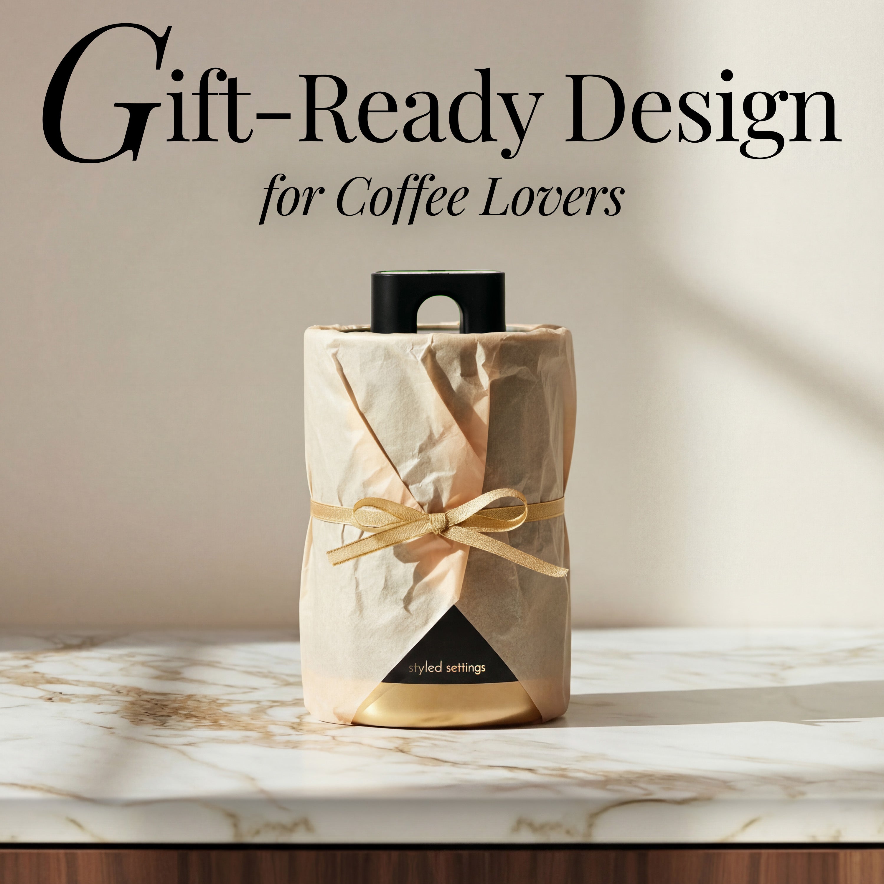 Black and Gold Coffee Canister