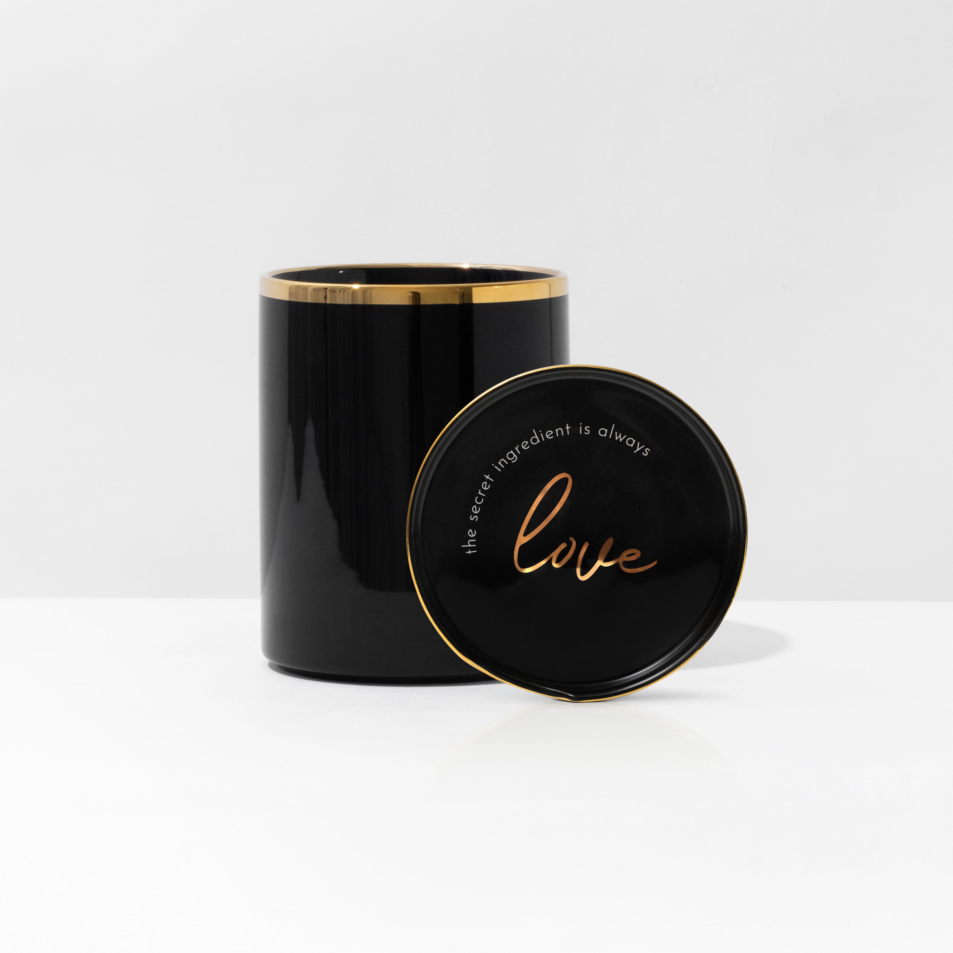 Black and Gold Utensil Holder with Built-in Spoon Rest - Styled Settings
