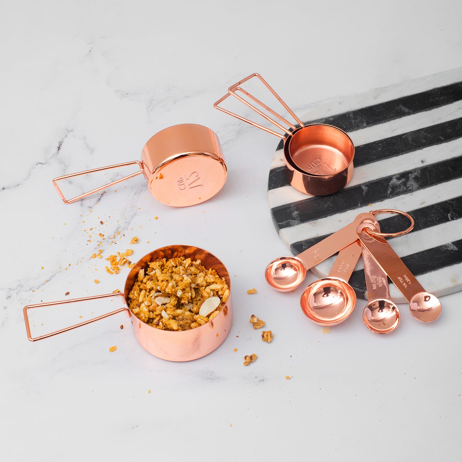 Copper Measuring Cups and Spoons Set - Styled Settings