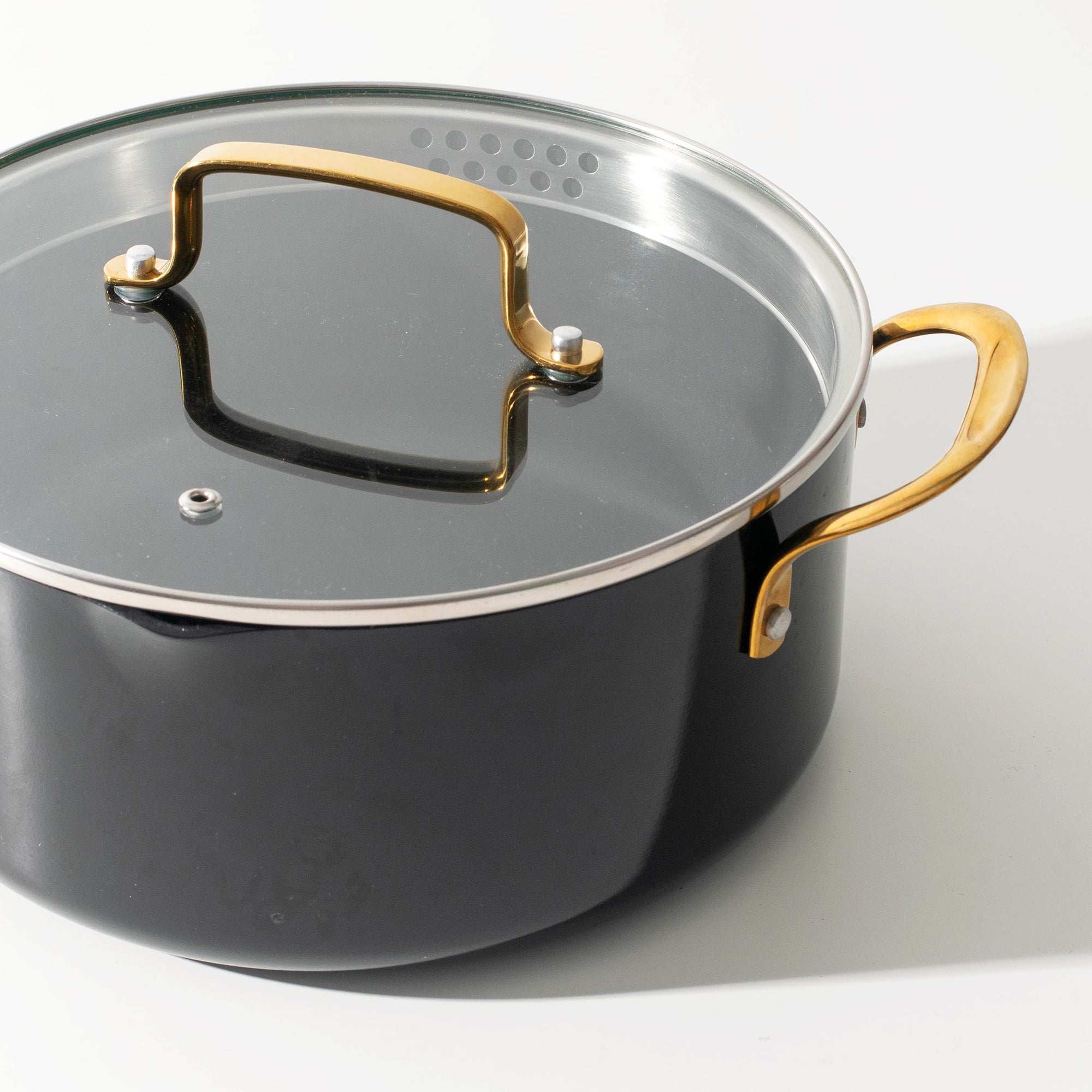 Black and Gold Nonstick Pots and Pans Set - Styled Settings