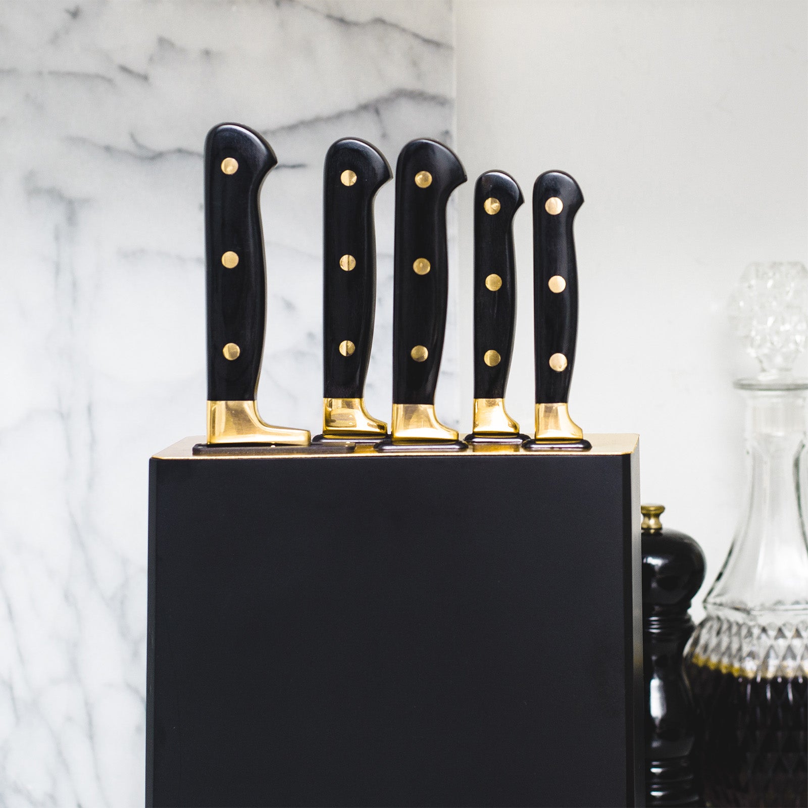Black and Gold Knife Set - Styled Settings