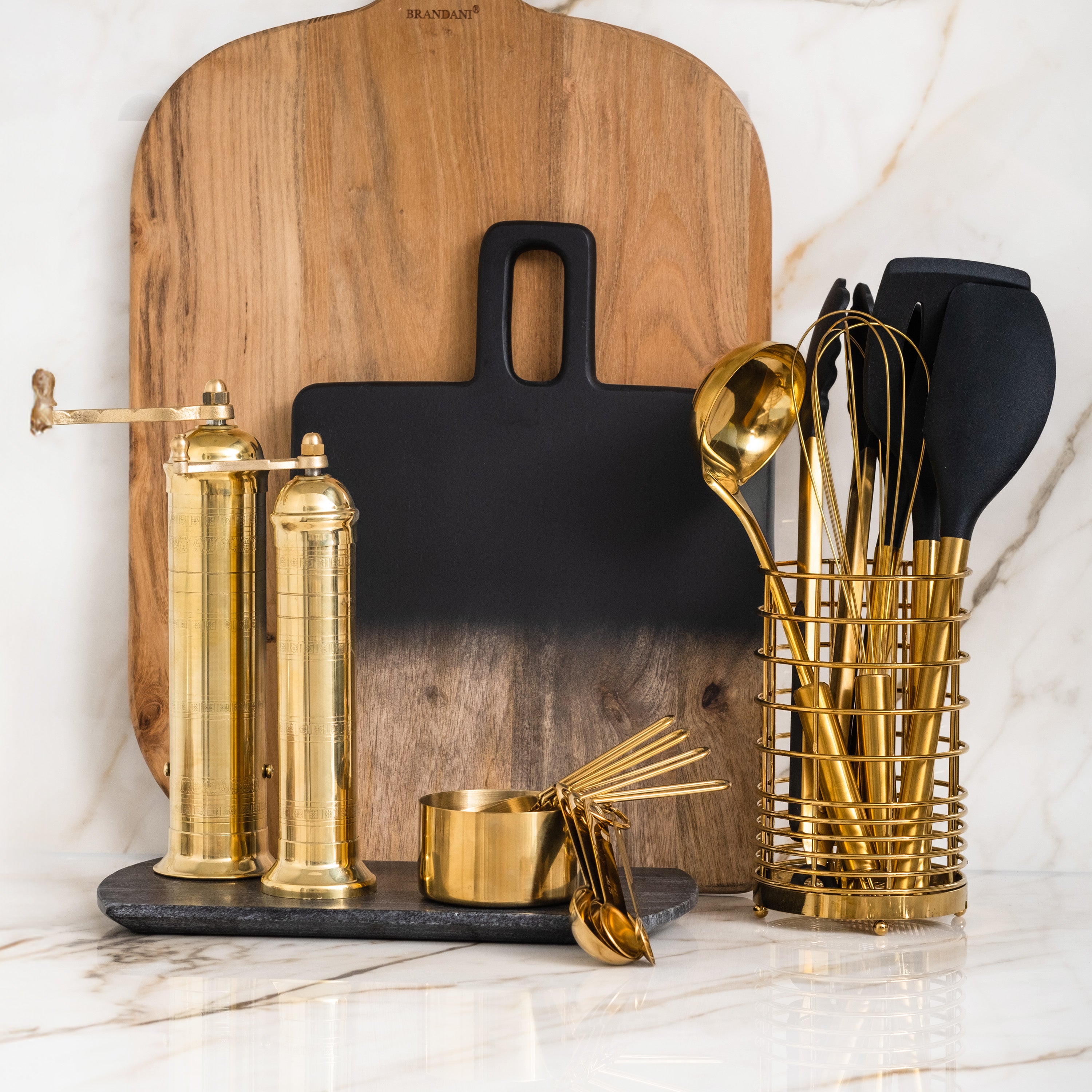 Black and Gold Kitchen Utensils Duo - Styled Settings
