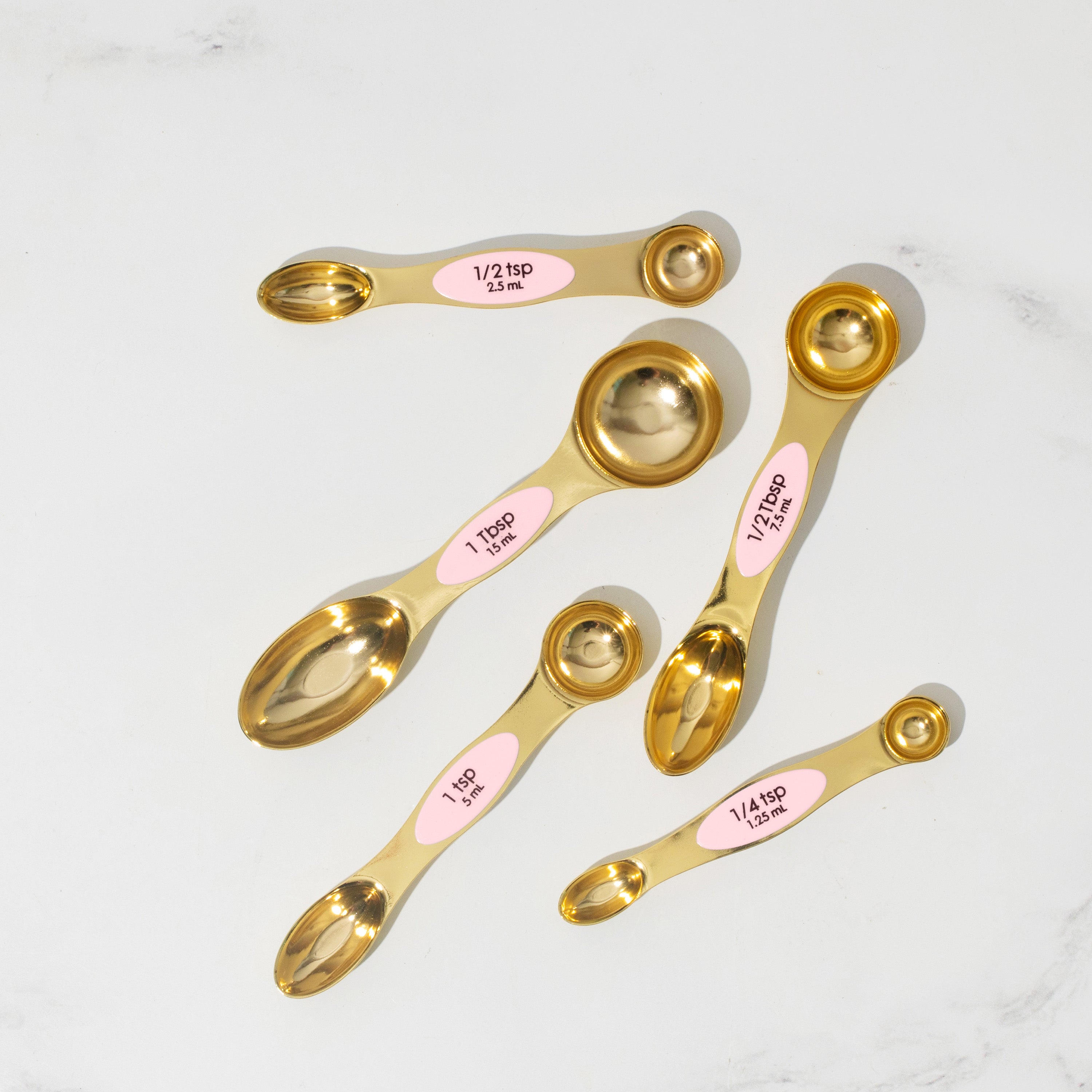 Pink and Gold Magnetic Measuring Spoons Set