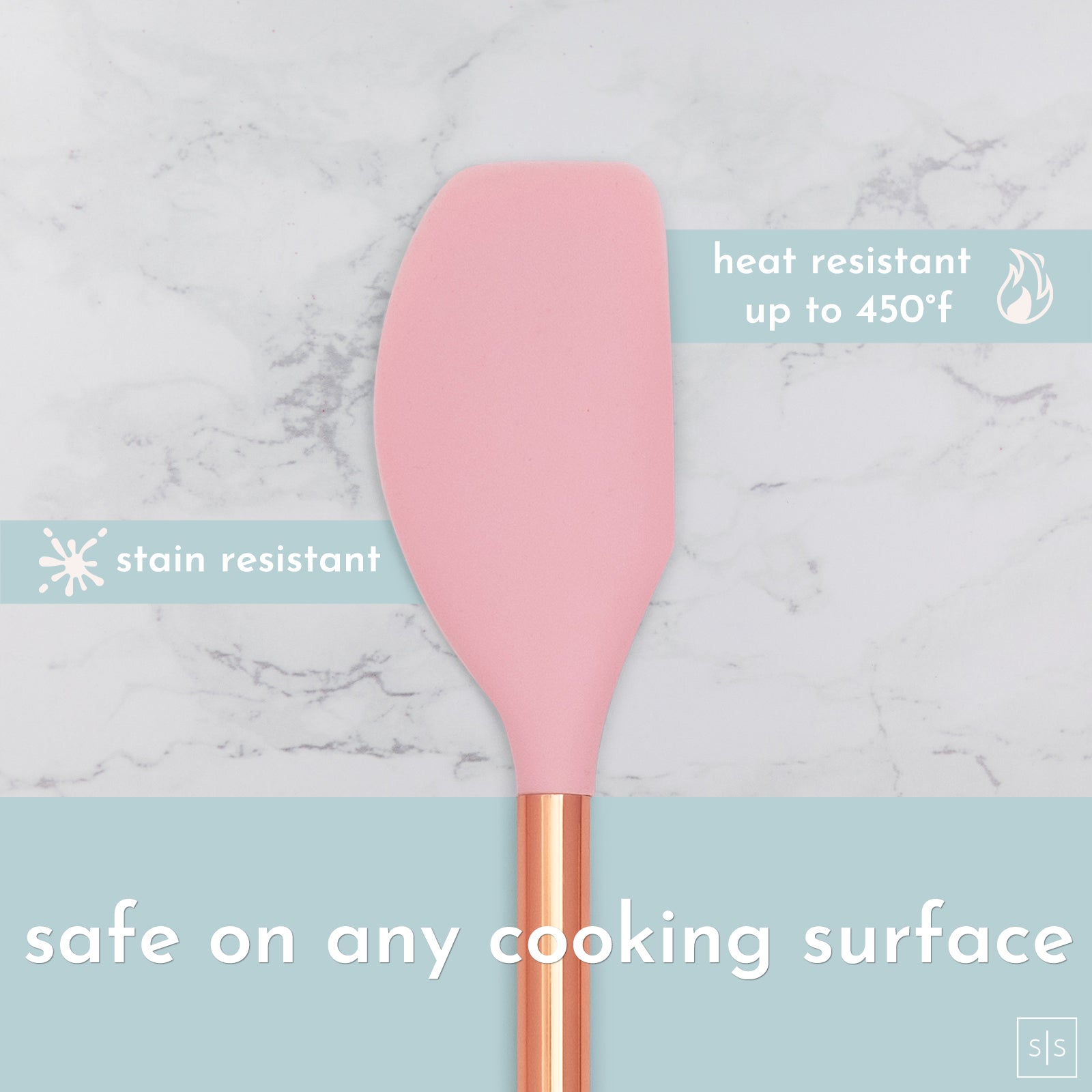 Pink and Copper Kitchen Utensils Set with Holder