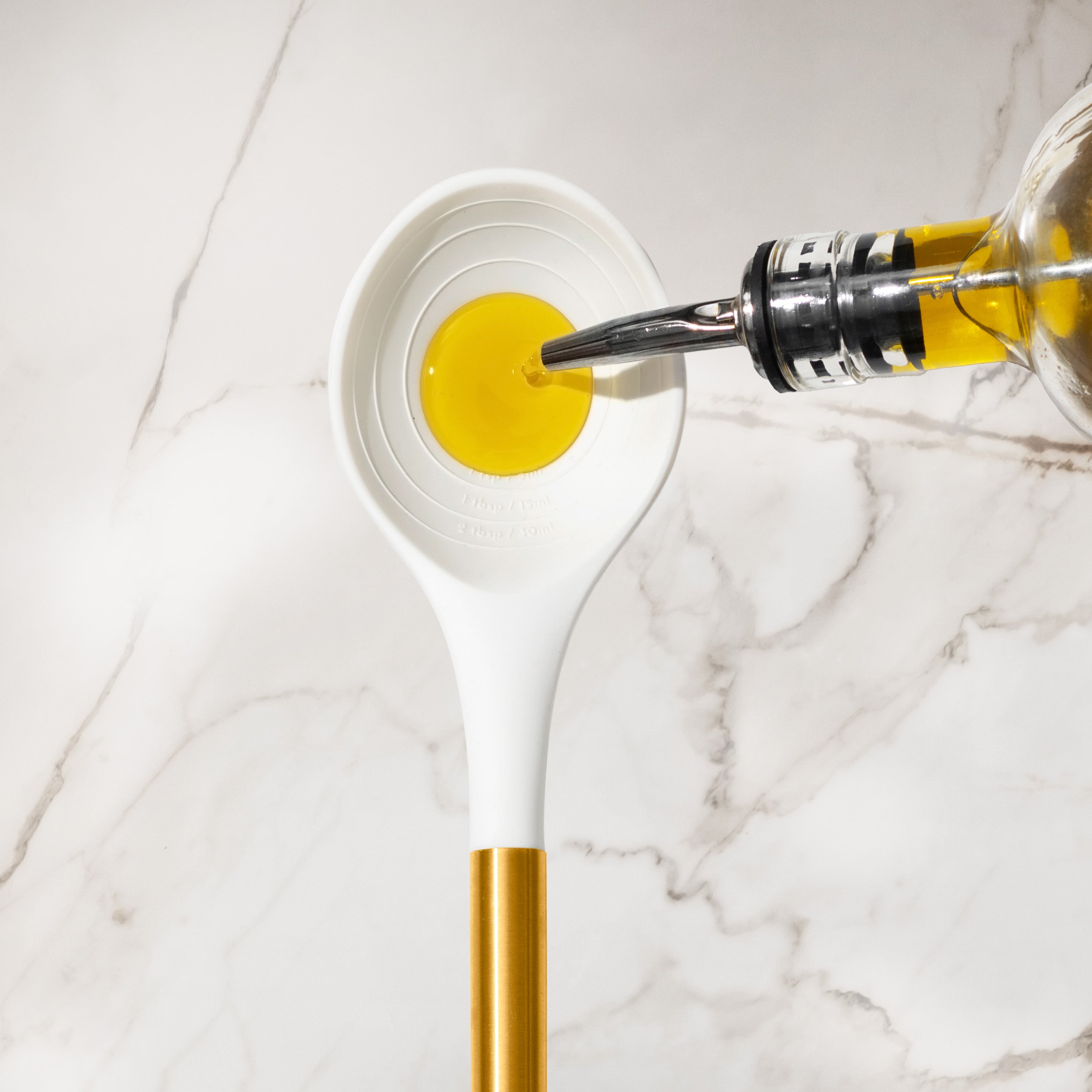 White and Vintage Gold Kitchen Utensils Duo - Styled Settings