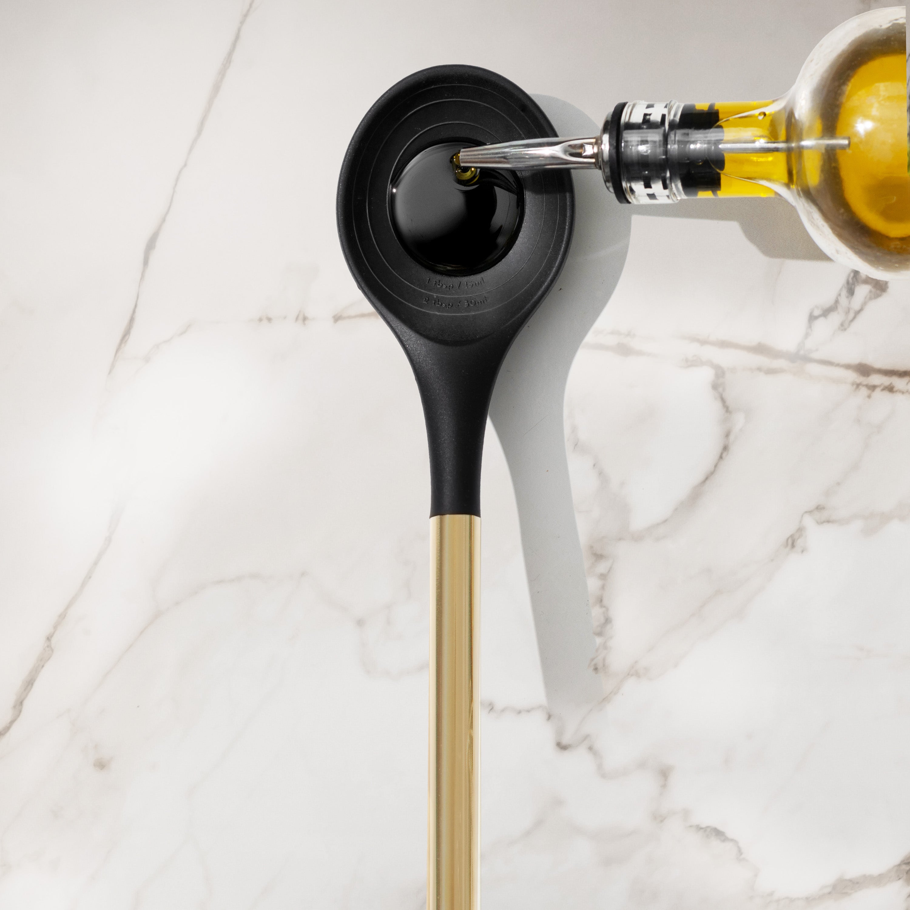 Black and Light Gold Kitchen Utensils Set with Holder