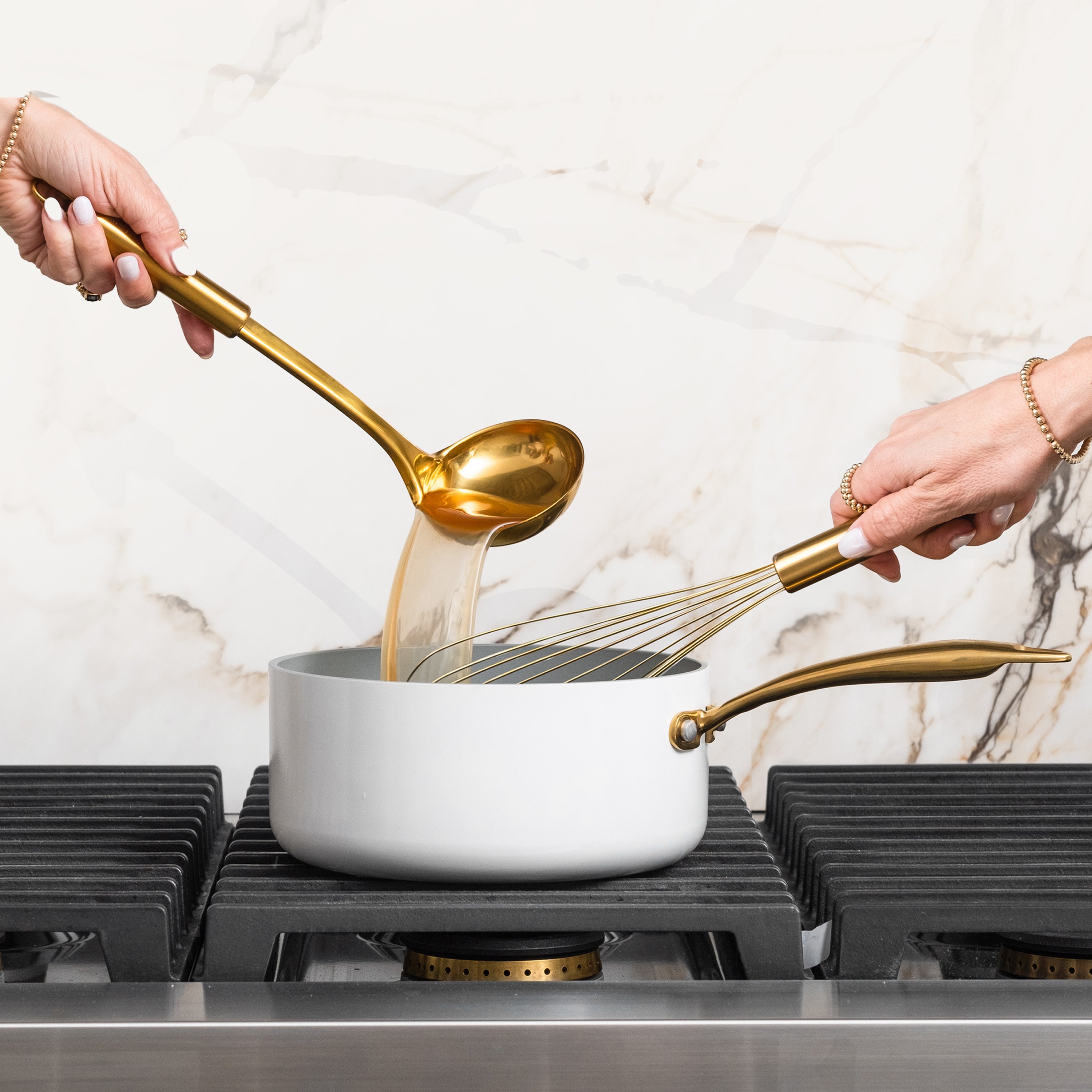 Black and Gold Kitchen Tools Set - Styled Settings