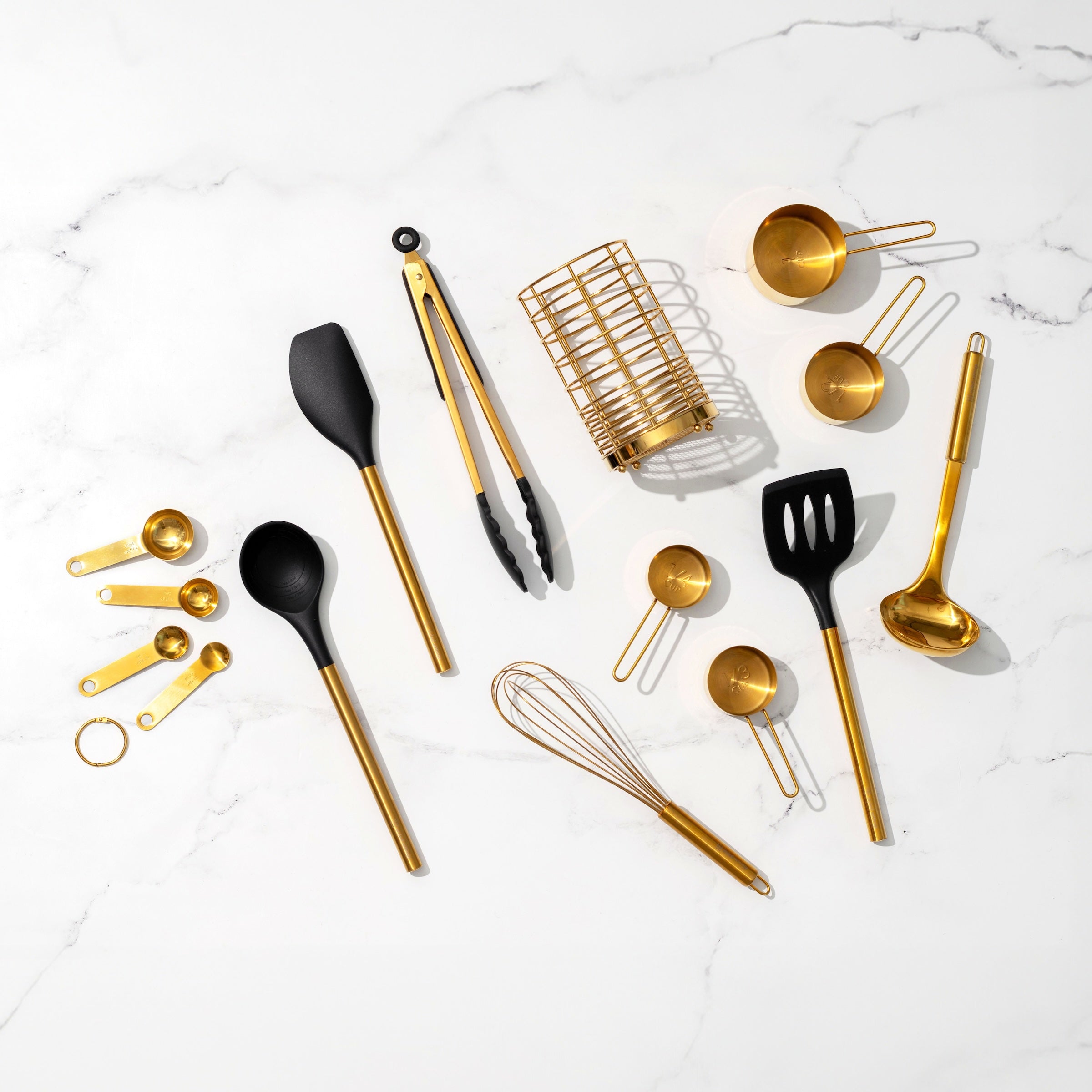 Black and Gold Kitchen Utensils Duo - Styled Settings