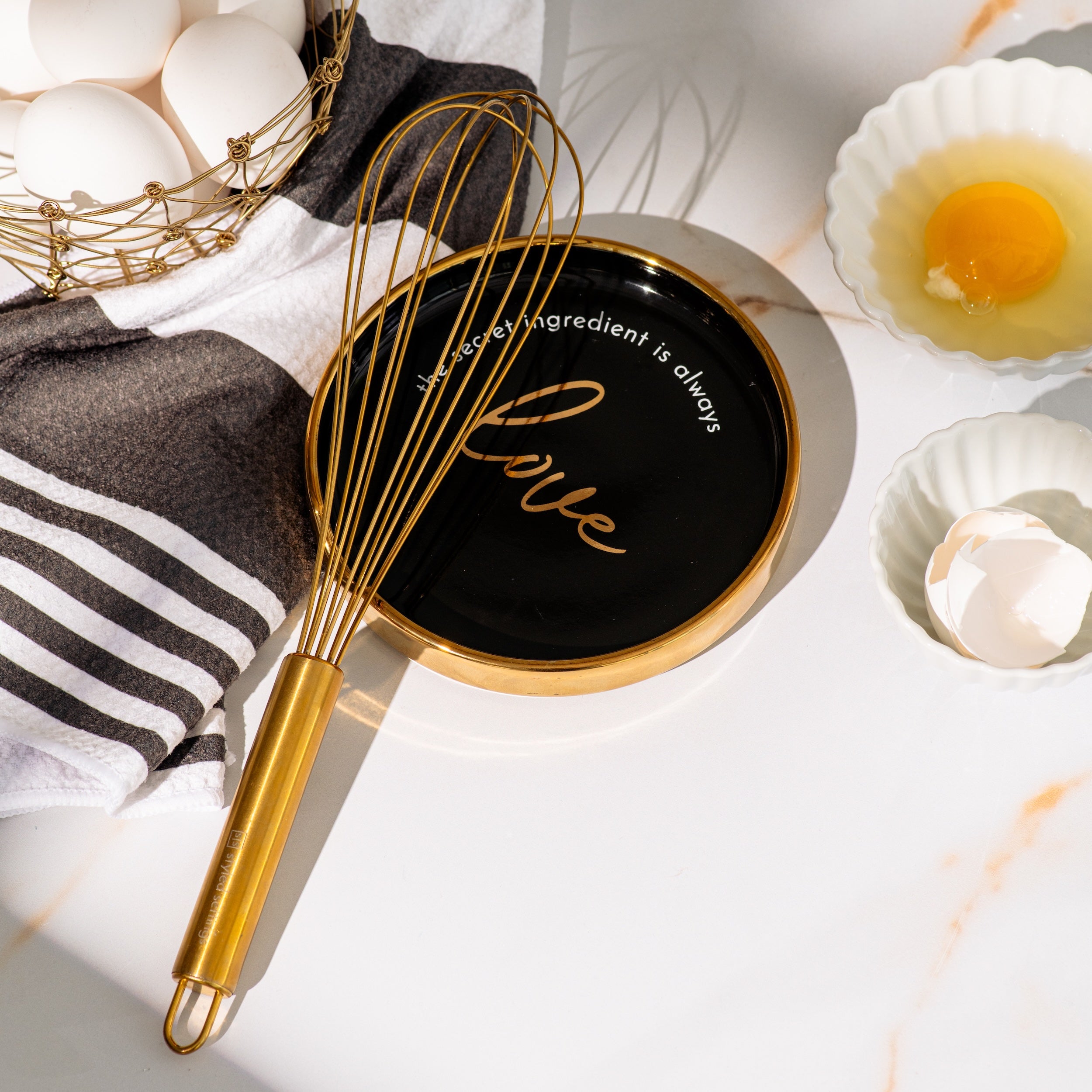Black and Gold Ceramic Spoon Rest