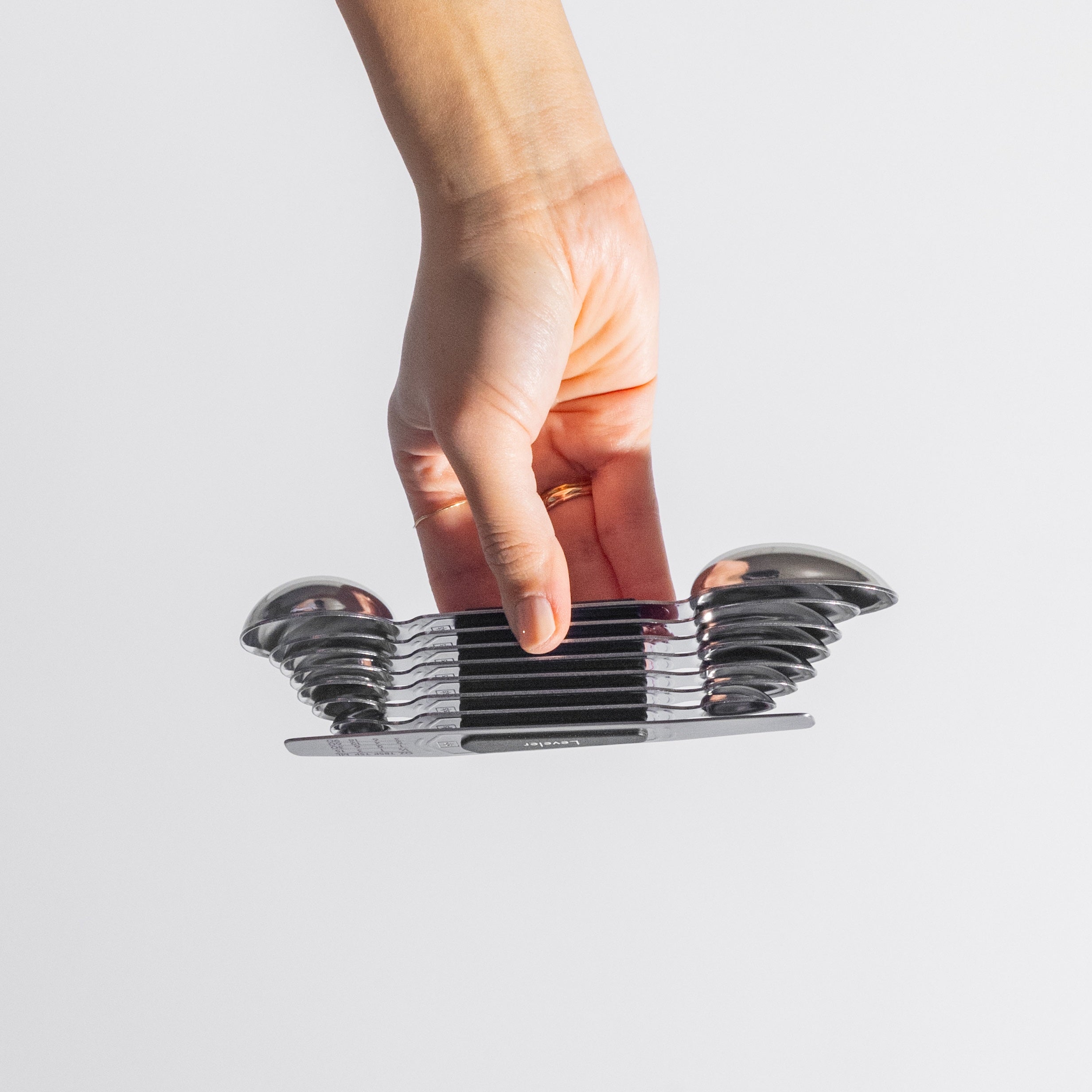 Timeless Silver Magnetic Measuring Spoons Set - Styled Settings