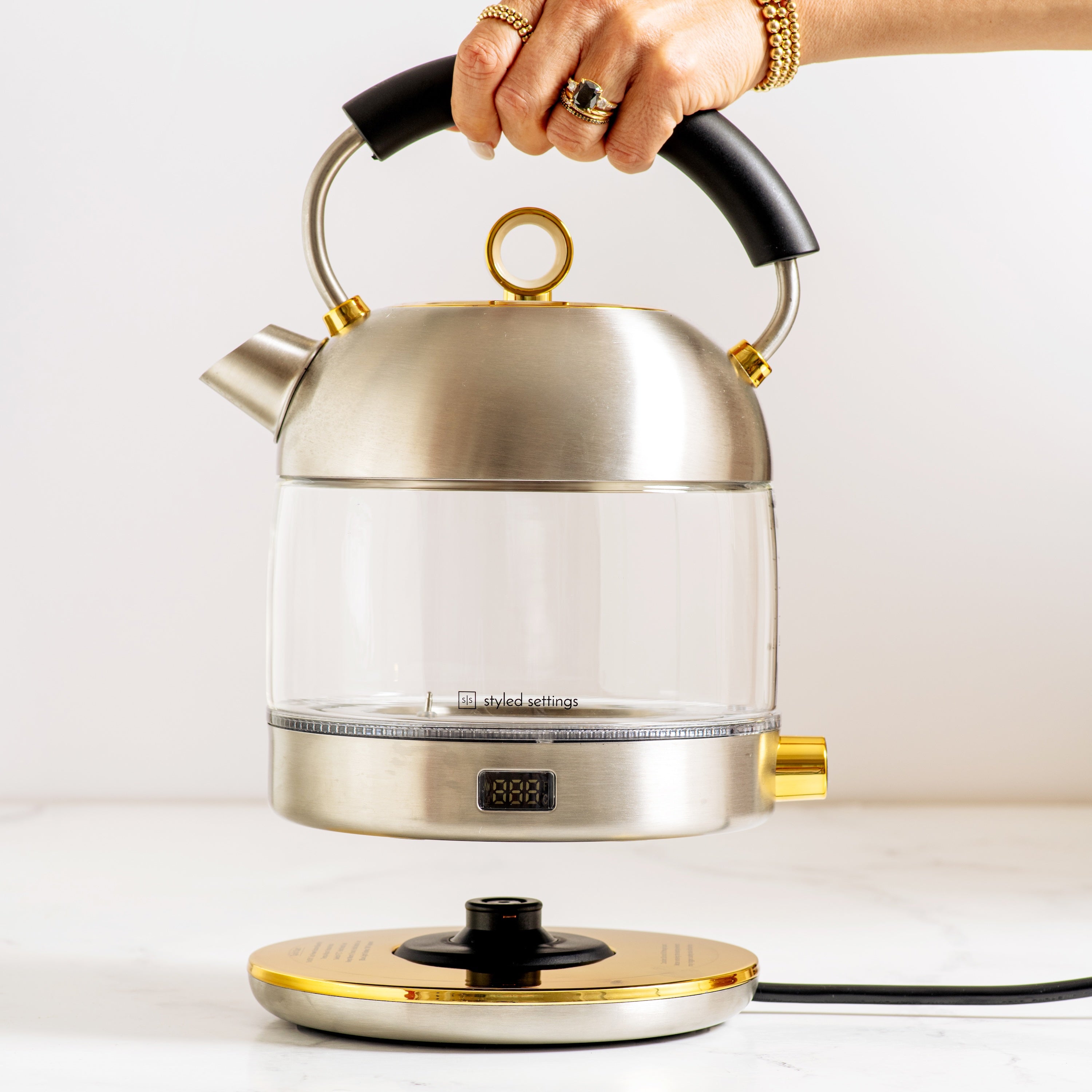 Stainless Steel and Gold Electric Kettle