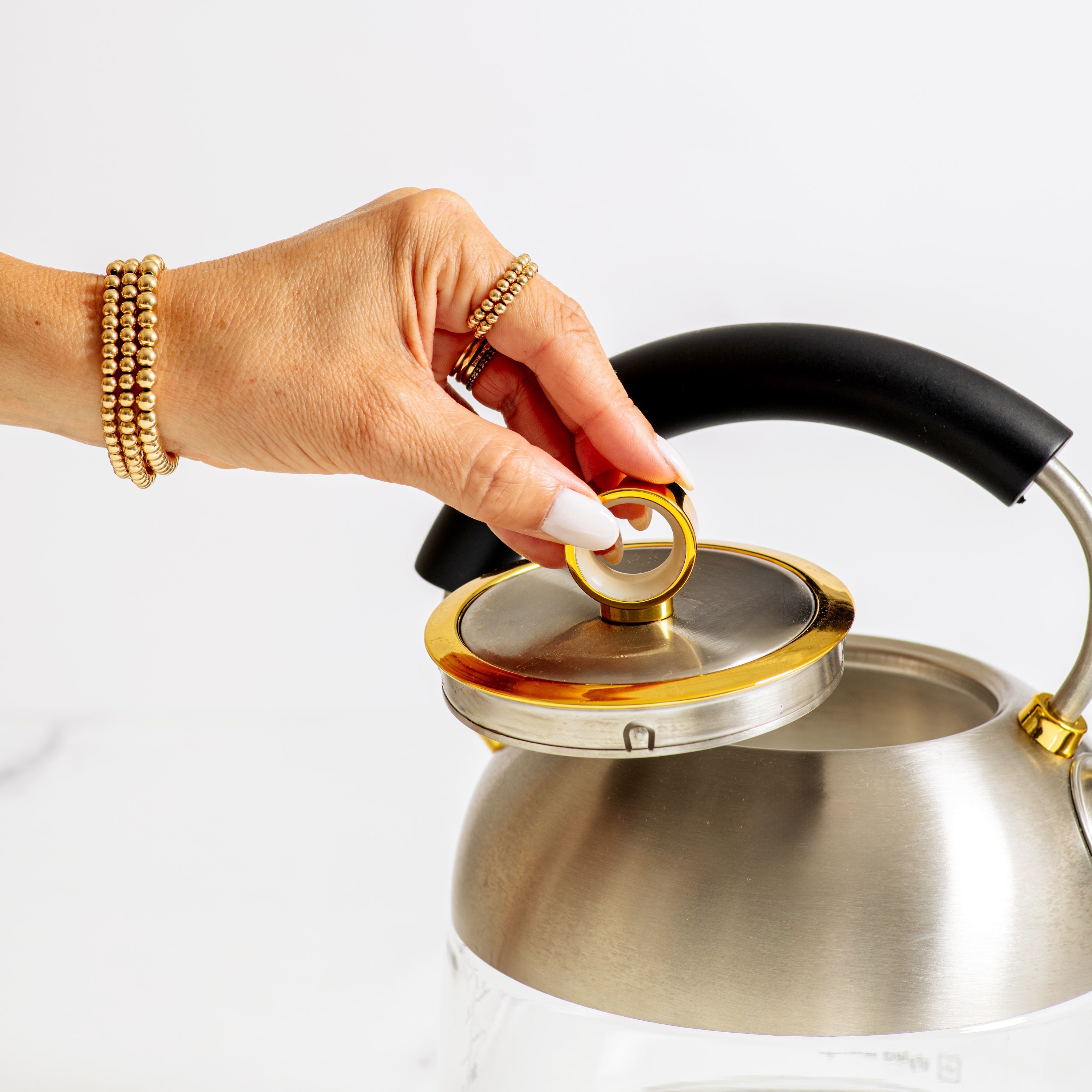 Stainless Steel and Gold Electric Kettle
