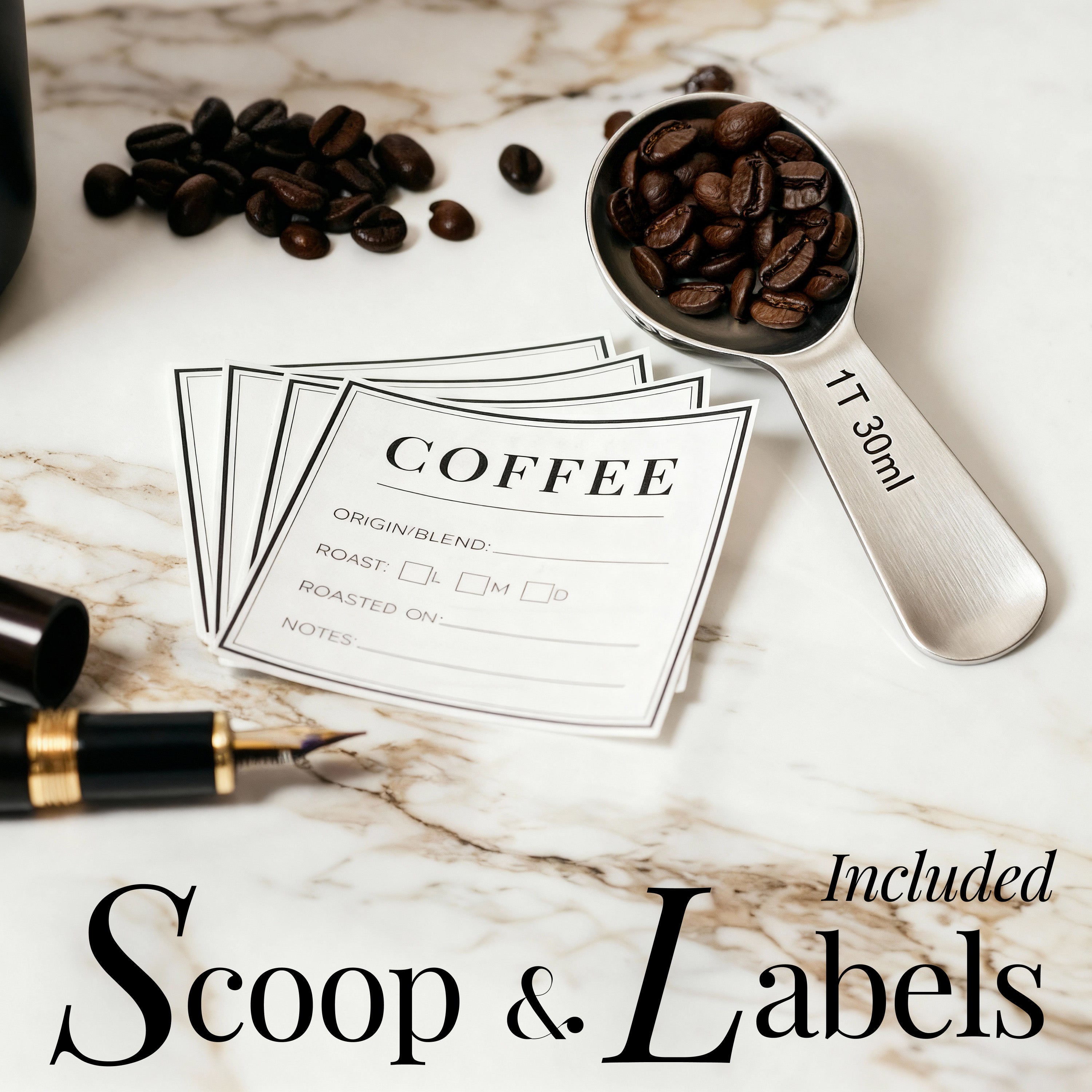 Black and Gold Coffee Canister