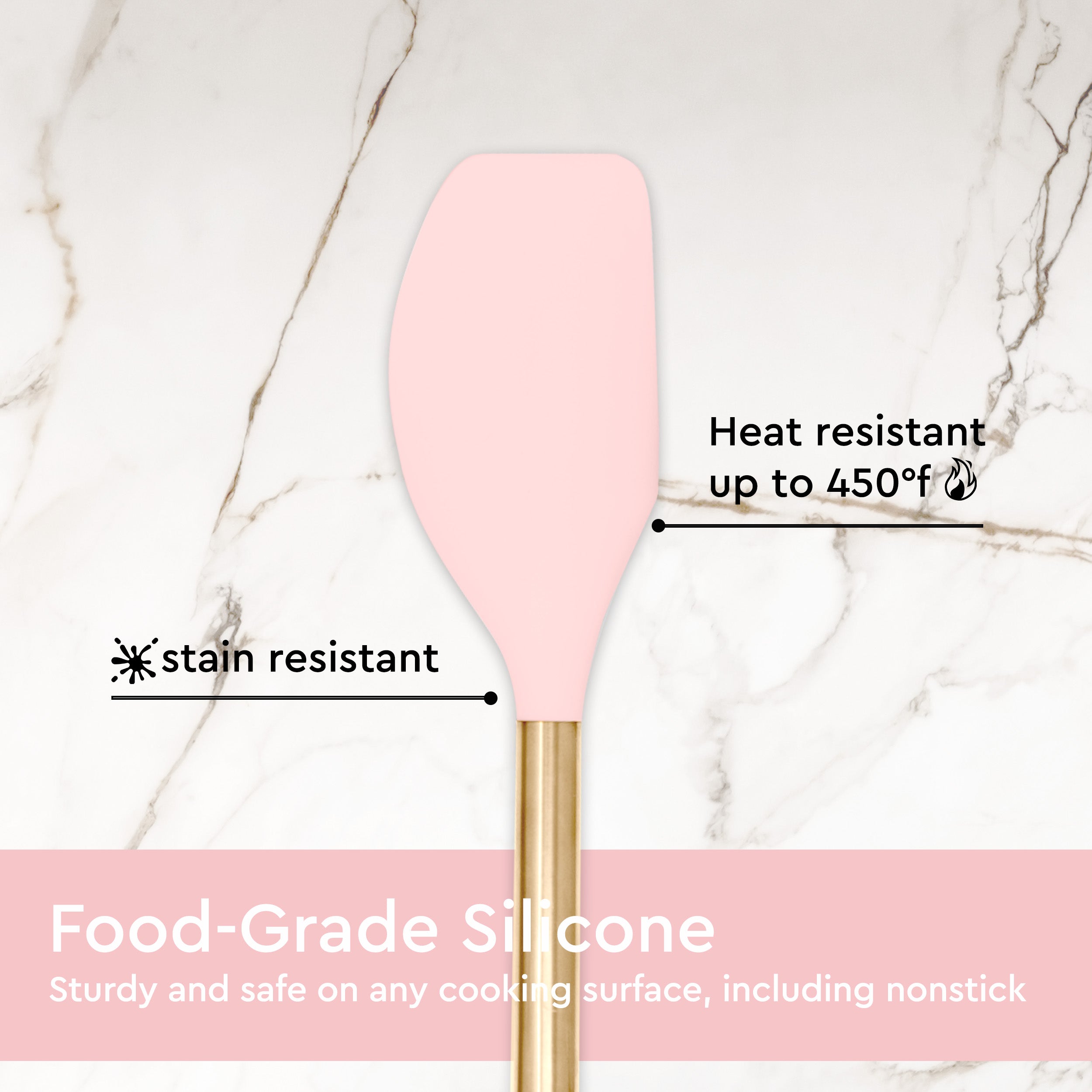 Pink and Gold Kitchen Utensils Set with Holder