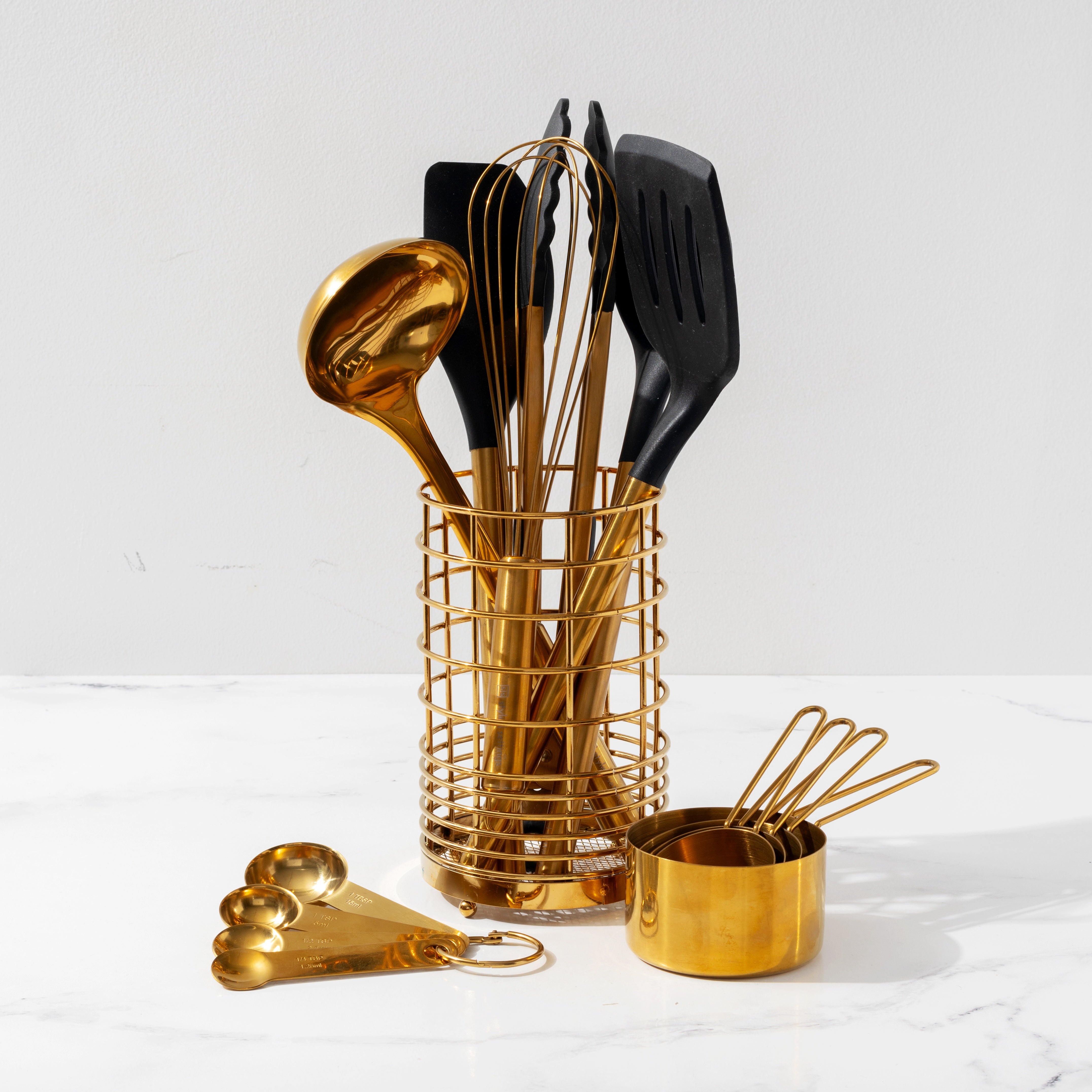 Black and Gold Kitchen Utensils Duo - Styled Settings