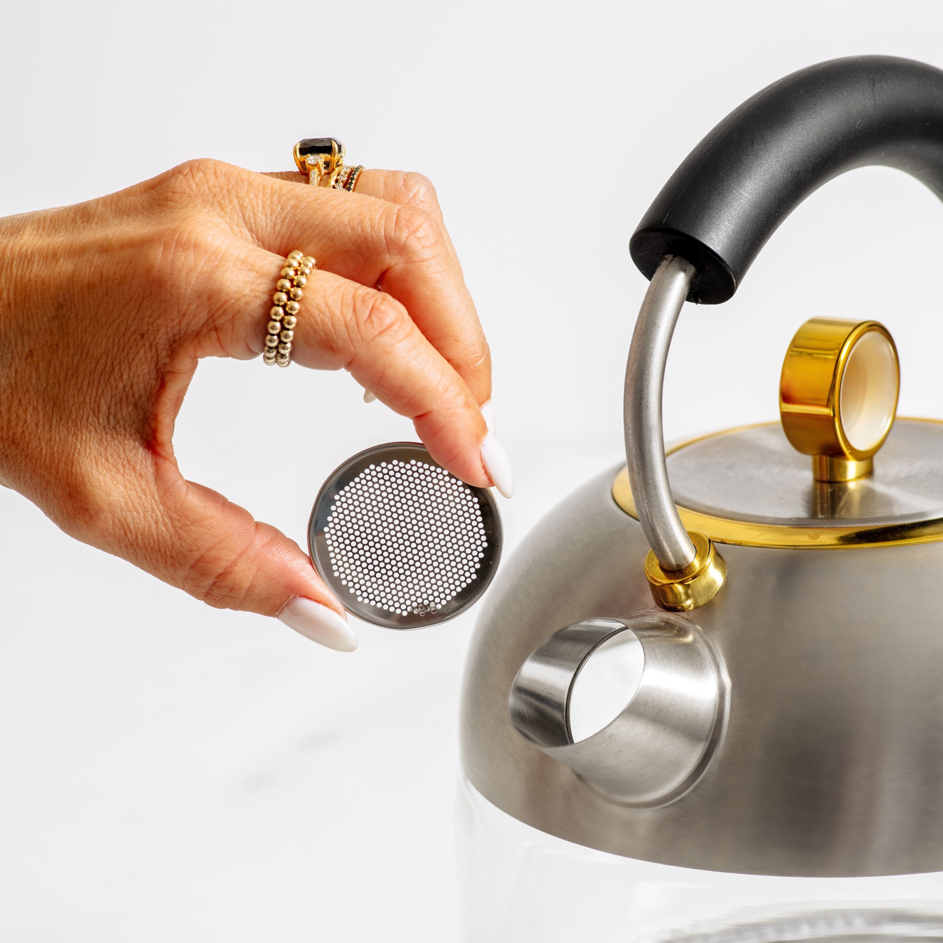 Stainless Steel and Gold Electric Kettle