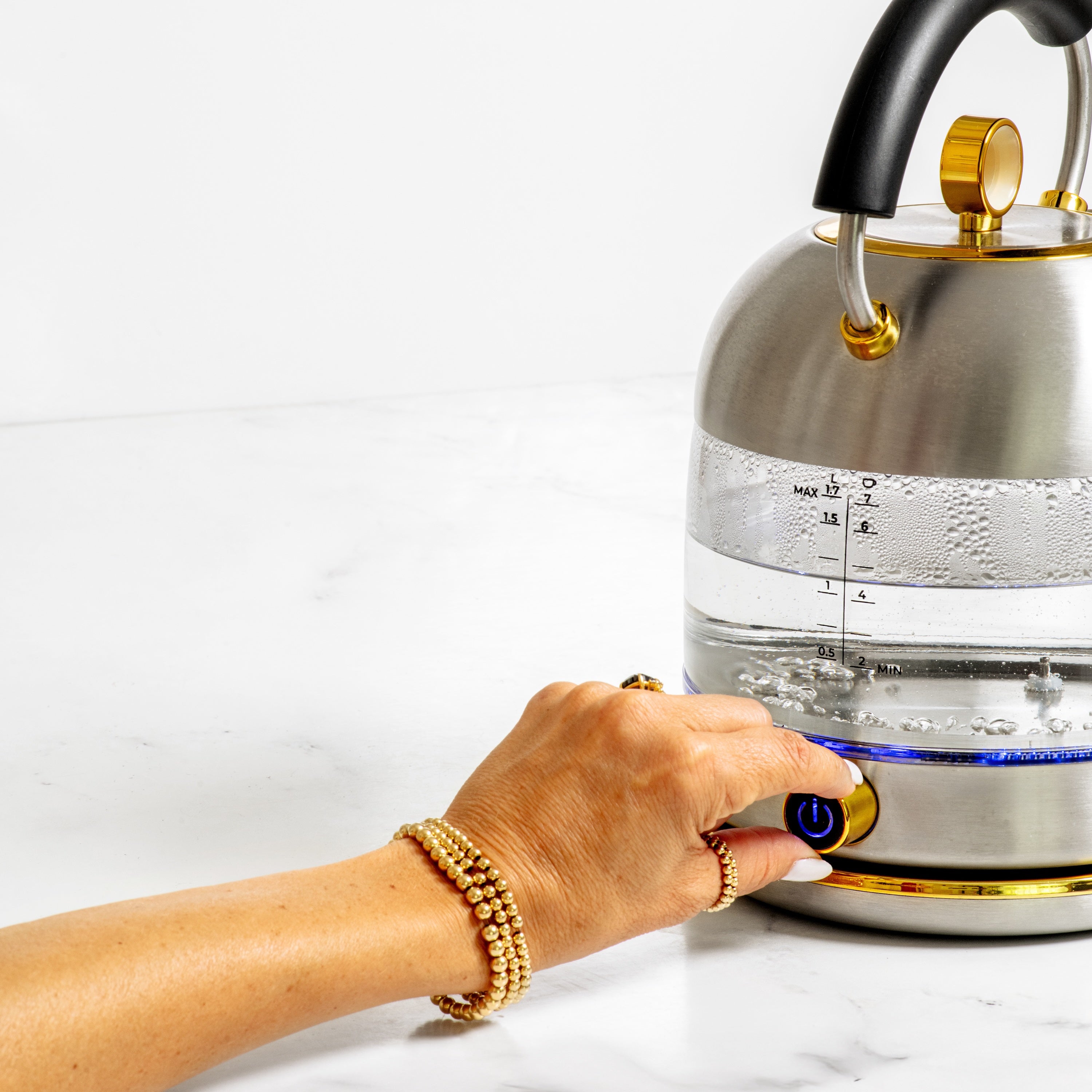 Stainless Steel and Gold Electric Kettle