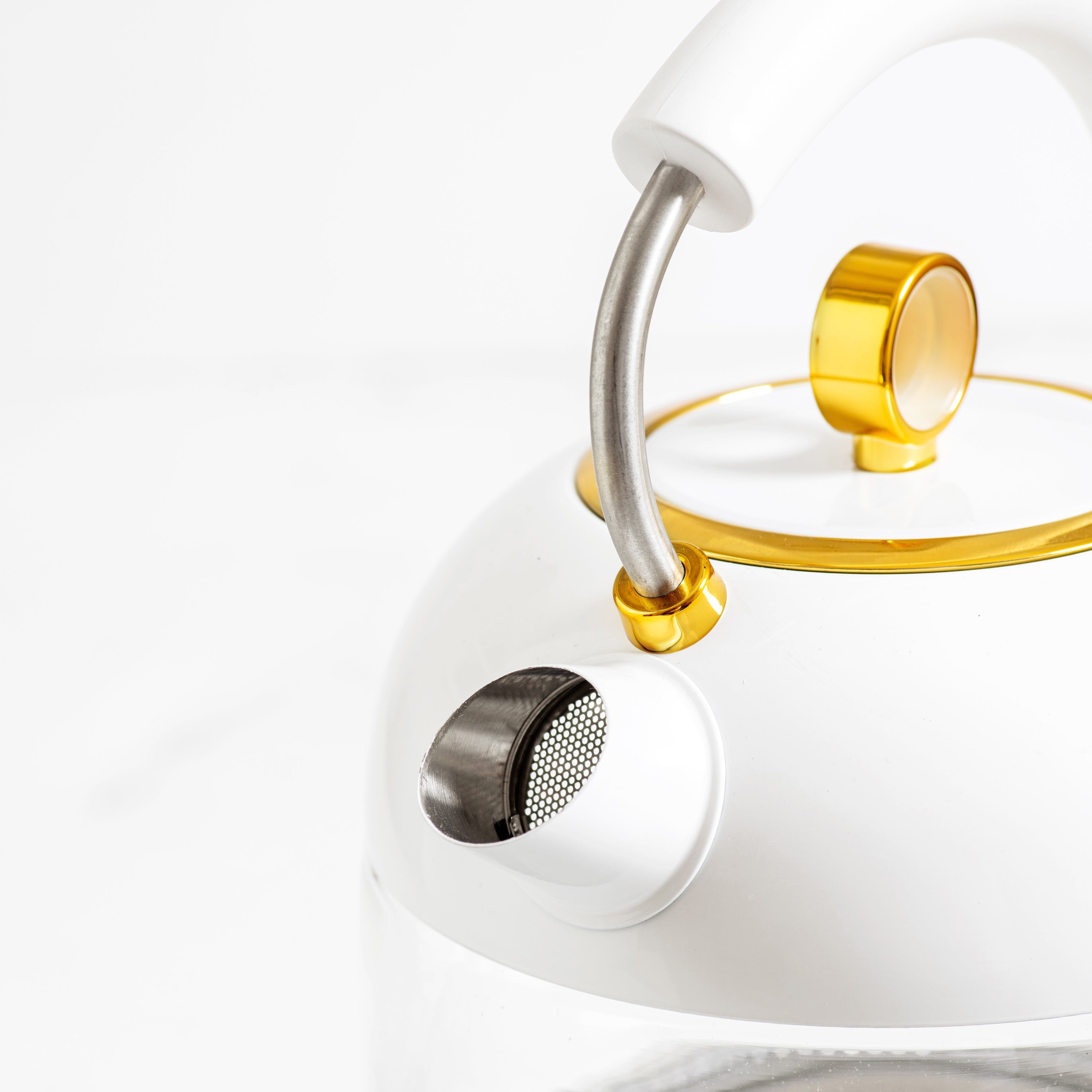 White and Gold Electric Kettle