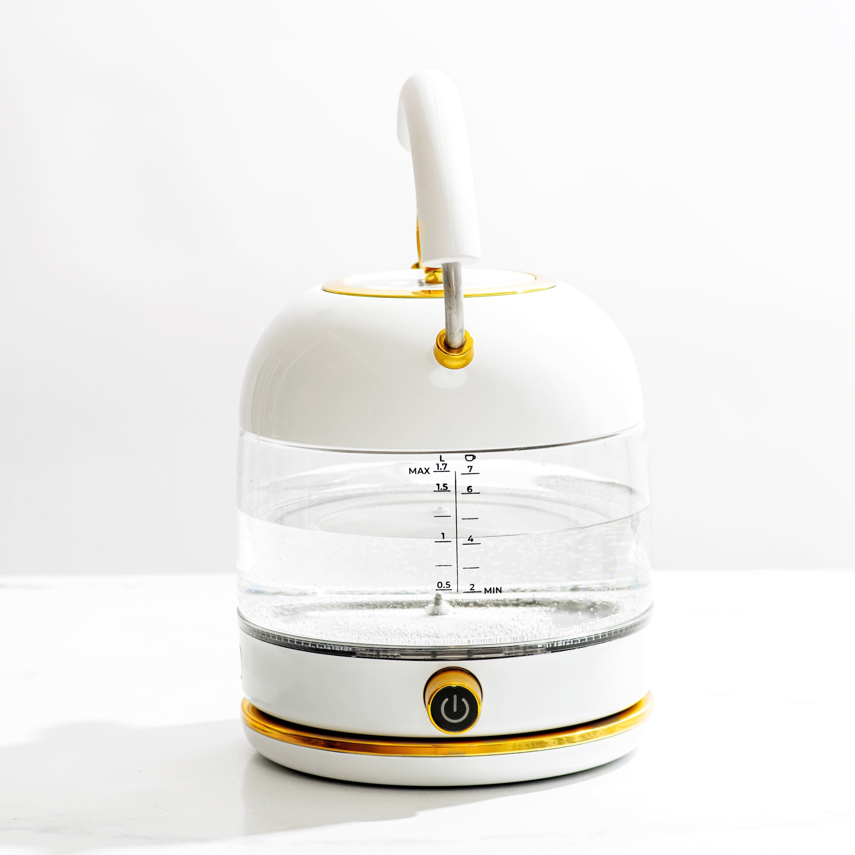White and Gold Electric Kettle